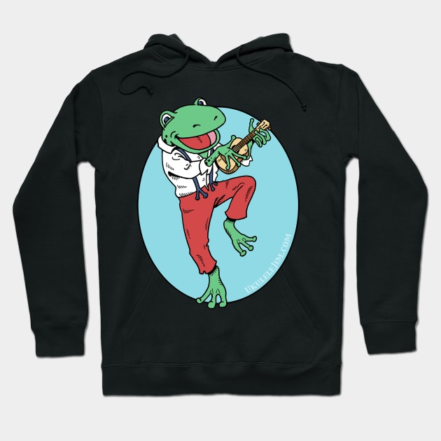 Ukulele Playing Frog Hoodie by UkuleleJim